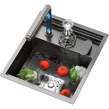 Imagem de Pecado de itchen de aço inoxidável, mini bar invisível de tigela única com torneira removível, economia de espaço, 45 * 38 * 22cm, por