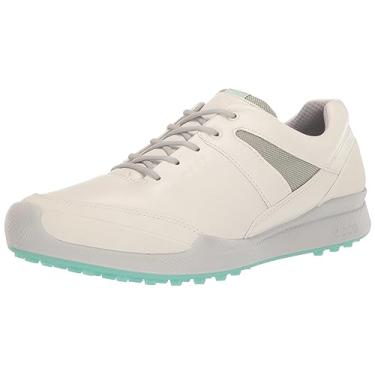 Imagem de ECCO Sapato de golfe feminino Biom Hybrid Hydromax resistente à água, Branco/Concreto, 10-10.5