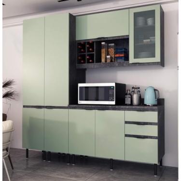 Imagem de Armário de Cozinha Completa Modulada Reta 8 Peças 180cm CZ1201 Margari