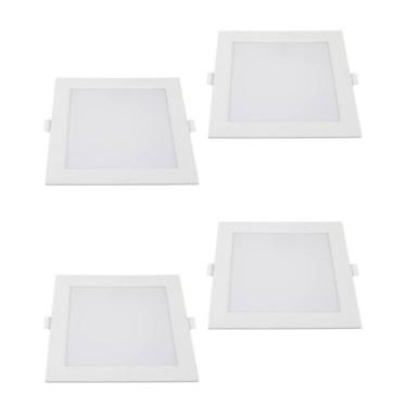 Imagem de kit 4 Luminária Led Painel/plafon Slim Embutir 24W BIV 2700K Quadrado 