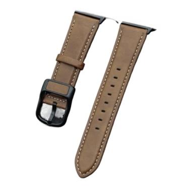 Imagem de Pulseira de couro para Apple Watch séries 4, 5, 6, SE, 7, 8, 9, 10 ultra/2 de 49 mm (marrom escuro, 42 44 45 e 49 mm(S10 46)