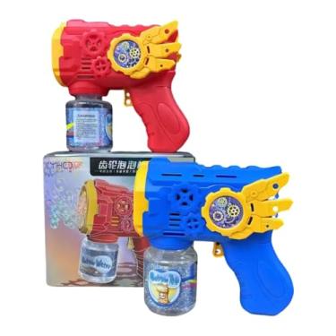 Imagem de Máquina de Bolha de Sabão Brinquedo Arminha de Bolha de Sabão Colorido 50 ml Infantil (VERMELHO C PILHAS)