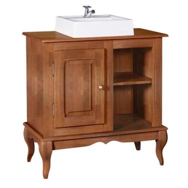 Imagem de Gabinete para Banheiro 1 Porta com Cuba Dália 3051 Linz Móveis, Imbuia