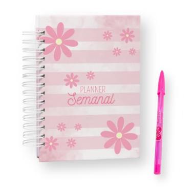 Imagem de Planner Semanal Não Datado - Visão Semanal/Visão Mensal Florzinha Rosa