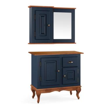 Imagem de Gabinete para Banheiro 2 Portas 1 Gaveta com Espelheira Dália 3065 - L