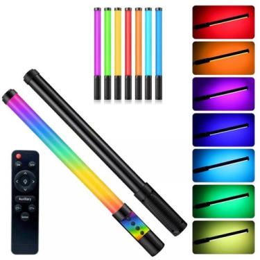 Imagem de Bastão RGB Led Colorido Luz Iluminação Fotografia Controle Remoto Vide