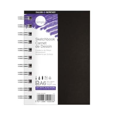 Imagem de DALER ROWNEY Simply Sketchbook, Papel para Desenho em Caderneta, com Espiral, Tamanho A6, Gramatura 100 g/m²