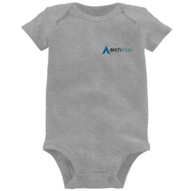 Imagem de Body Bebê Arch Linux - Foca na Moda, Cinza, M