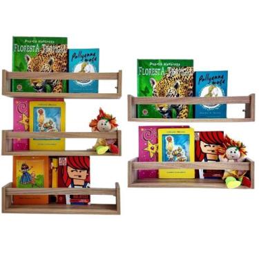 Imagem de Jogo Kit De Prateleiras Infantis Porta Livros Nicho Para Quarto Infant