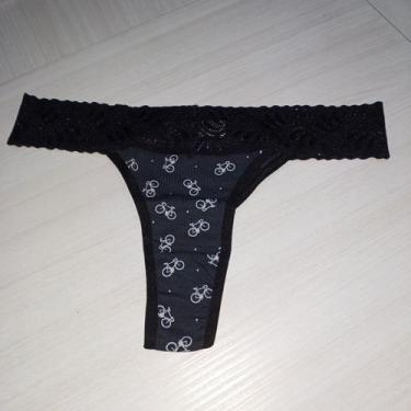 Imagem de Calcinha Fio Dental Feminina Clamar em Cotton e Renda - 3464, GG, Vari