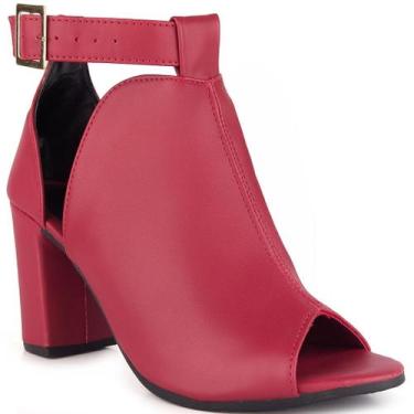 Imagem de Sandália Feminina Moda Casual Ankle Boots Fechada Salto Alto Grosso 7,