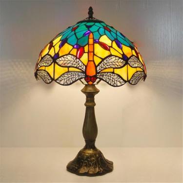 Imagem de Lâmpada de mesa vintage americana LED Luxo Criatividade Sala de estar Estudo Quarto Lâmpada de cabeceira Villa Hotel Cor Vidro Mesa Luz (Estilo 38)