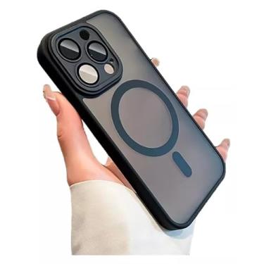 Imagem de Capa capinha Case Fosca anti impacto Premium Proteção Câmera com indução Magnetica Para iPhone 14 15 16 (PRETO, 14 PROMAX)