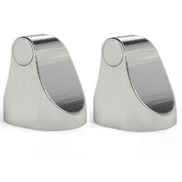 Imagem de Kit Com 02 - Fixador Trava Porta Magnético Adesivo Cromado - Comfortdo
