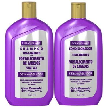 Imagem de Kit Gota Dourada Fortalecimento Desamarelador Shampoo + Condicionador 