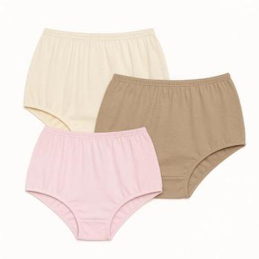 Imagem de 3 Calcinhas Plus Size Luminate 0162 Rosa Marfim Choco, 44, Sortidos