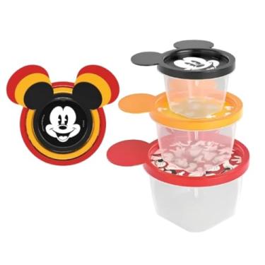 Imagem de Kit 3 Potes Mic Menino Marmita Lanche Infantil 130, 240 e 430ml com Orelhinhas Colo - Plasútil