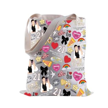 Imagem de BLUPARK Sacola inspirada em cantores pop com letras de música, presente All I Feel Is Free Shopping Bag para fãs (Feel Is Free)