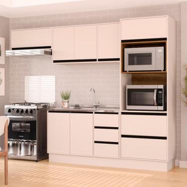 Imagem de Cozinha Completa Koya 8 Portas 4 Gavetas Creme - Politorno, Bege, Mode