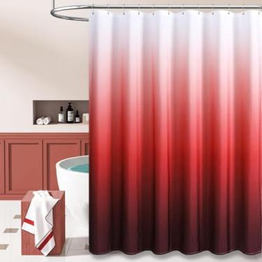 Imagem de BTTN Cortina de chuveiro Stall Fabric – 137 x 192 cm, conjunto de cortina de chuveiro texturizada de linho longo com 10 ganchos de plástico, cortinas de chuveiro modernas decorativas de luxo à prova