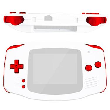 Imagem de eXtremeRate Conjunto completo de botões de substituição em vermelho cromado para Gameboy Advance GBA – Console de jogos portátil não incluído