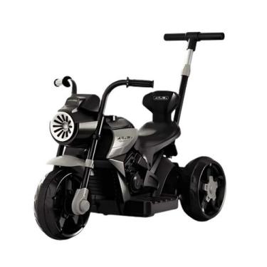 Imagem de Mini Moto Elétrica Infantil 6v Preta Speed Com Empurrador - Jhamba