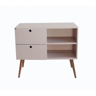 Imagem de Aparador 02 Gavetas 1 Nicho Com Pés Palito Sal Rosa - Mdf Arauco