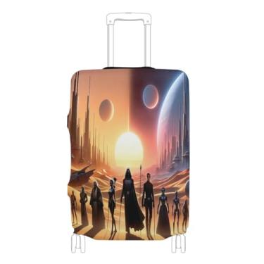 Imagem de Joisal St Patricks Capas de viagem femininas para bagagem aprovada pela Tsa, ajuste de bagagem de 45 a 81 cm, acessórios de mala, Aliens do espaço sideral, XL 29-32 in