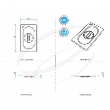 Imagem de Kit 14 Tampas Cuba Gastronomica Rechaud Inox 1-9x65mm Brasinox