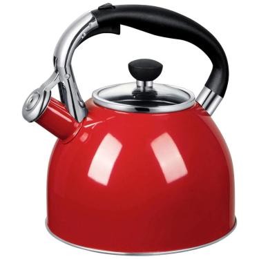 Imagem de Rorence R T 11R Chaleira de Chá 2.5L com Apito, Aço Inoxidável, Vermelha