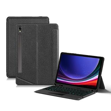 Imagem de Eisuiyi Capa Com Teclado Para Samsung Galaxy Tab S9 11 Polegadas/Fe/Tab S10 Fe 10,9 Polegadas Touchpad, Retroiluminação Inteligente Em 7 Cores, Suporte Magnético Removível S-Pen