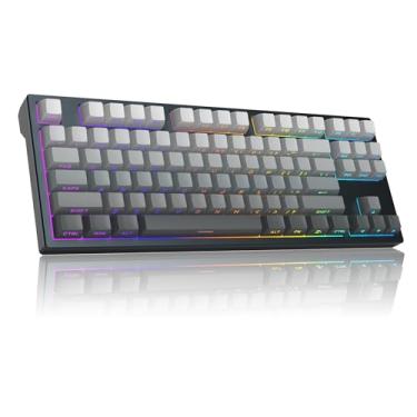 Imagem de MageGee Teclado Mecânico Para Jogos Captain87 Com Gatilho Rápido E Interruptor Magnético, 75% De Efeito Hall Fio Atuação Ajustável, Estrutura Alumínio Cnc, Cremoso Rgb Junta Hot Swap (Dawn)