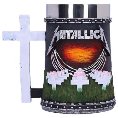 Imagem de Nemesis Now Regata de banda de metal, caneca de cerveja pintada à mão, inserção removível de aço inoxidável, produtos colecionáveis para fãs de música hard rock, 16 cm - Metallica Master of Puppets