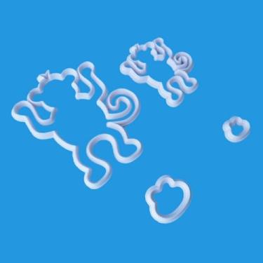 Imagem de Cortador de biscoito em forma de macaco, decoração de bolos, faça você mesmo, conjunto de 4 peças