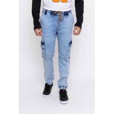 Imagem de Calça jogger masculina jeans claro