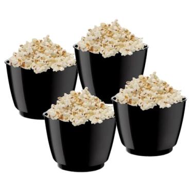 Imagem de Pipoqueira pote de plastico Tigela Batedeira Bolos Massa preta 1,5L(04 Unidades)