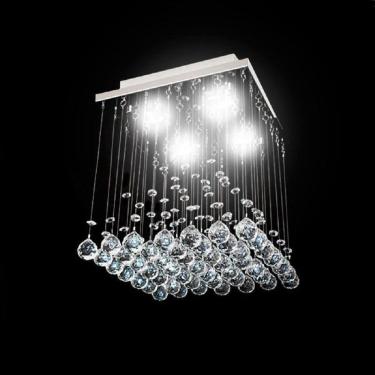 Imagem de Lustre Para Sala, Quarto, Hall, Cozinha, Sala De Jantar Em Cristal Base 30x30 40cm