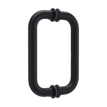 Imagem de Bathlink Maçaneta de porta de chuveiro de 20,32 cm, alça tubular traseira compatível com vidro de espessura de 1/10.2 cm a 1/5.1 cm para portas de chuveiro, substituição de maçanetas de aço inoxidável