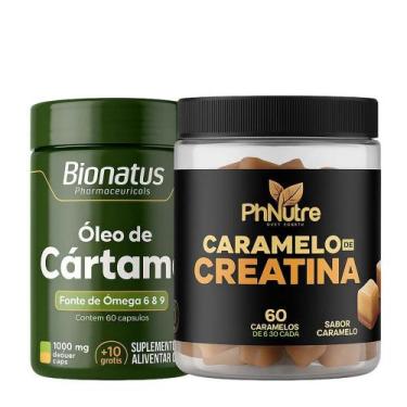 Imagem de KIT Óleo De Cártamo + Caramelo Creatina PhNutre 60 Unidades