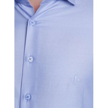 Imagem de Camisa Dudalina Masculina Slim Tricoline Lisa Azul Médio, M/M
