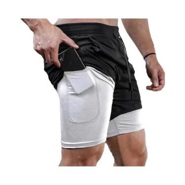 Imagem de Shorts de Corrida 2 em 1 Masculino - Elástico, Secagem Rápida, com Bol