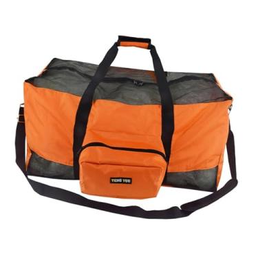 Imagem de Colaxi Bolsa de ombro para equipamento de mergulho, respirável, essencial para viagem, nadadeiras, máscara com zíper e bolsos, bolsa de transporte 66x35x35, Laranja