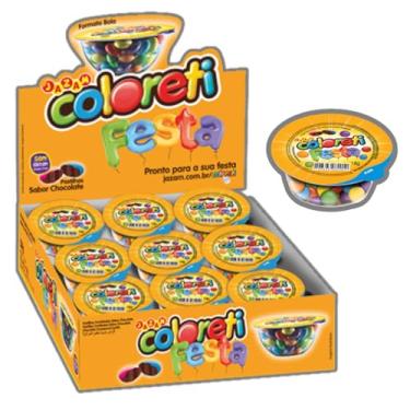 Imagem de Kit 10 Caixas Coloreti Festa tradicional Chocolate Com 18 unidades cada