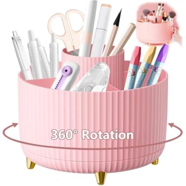 Imagem de Porta Lapis, Rotação de 360 Graus, Organizador de Mesa com 5 Compartimentos, Organizador, Porta Lapis Escritorio, Organizador ce Mesa Escritorio