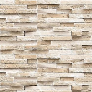 Imagem de Papel de Parede Adesivo Lavável Tijolo Canjiquinha Bege 5m