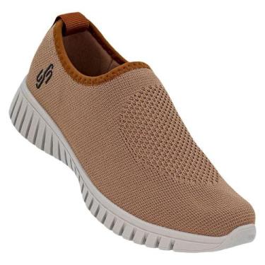 Imagem de Tênis Casual Preto Tricot Monograma  Usaflex, Camel, 38