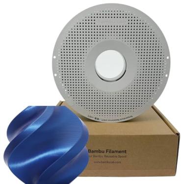 Imagem de Filamento Impressora 3d Bambu Lab Pla Silk+ 1kg 1,75mm Carretel Reutilizável Cor Azul 13604