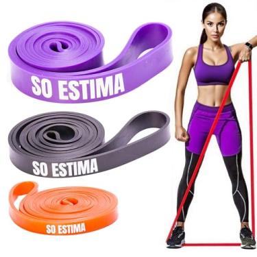 Imagem de Elástico para Exercícios Super Band Kit 3 Resistência Full Body Calistenia Mobilidade Glúteo Pernas Costas Core Musculação sem Peso