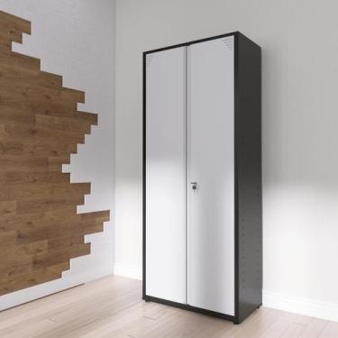 Imagem de Armário de Aço 2 Portas 4 Prateleiras com Chave AP409SL - Pandin Móvei