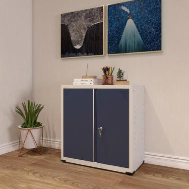 Imagem de Armário de Aço 2 Portas 4 Prateleiras com Chave AP406SL - Pandin Móvei